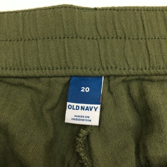 NEW Old Navy Women's Green Crinkled Cotton Pants Lightweight Size 20 length 27" - Picture 7 of 10